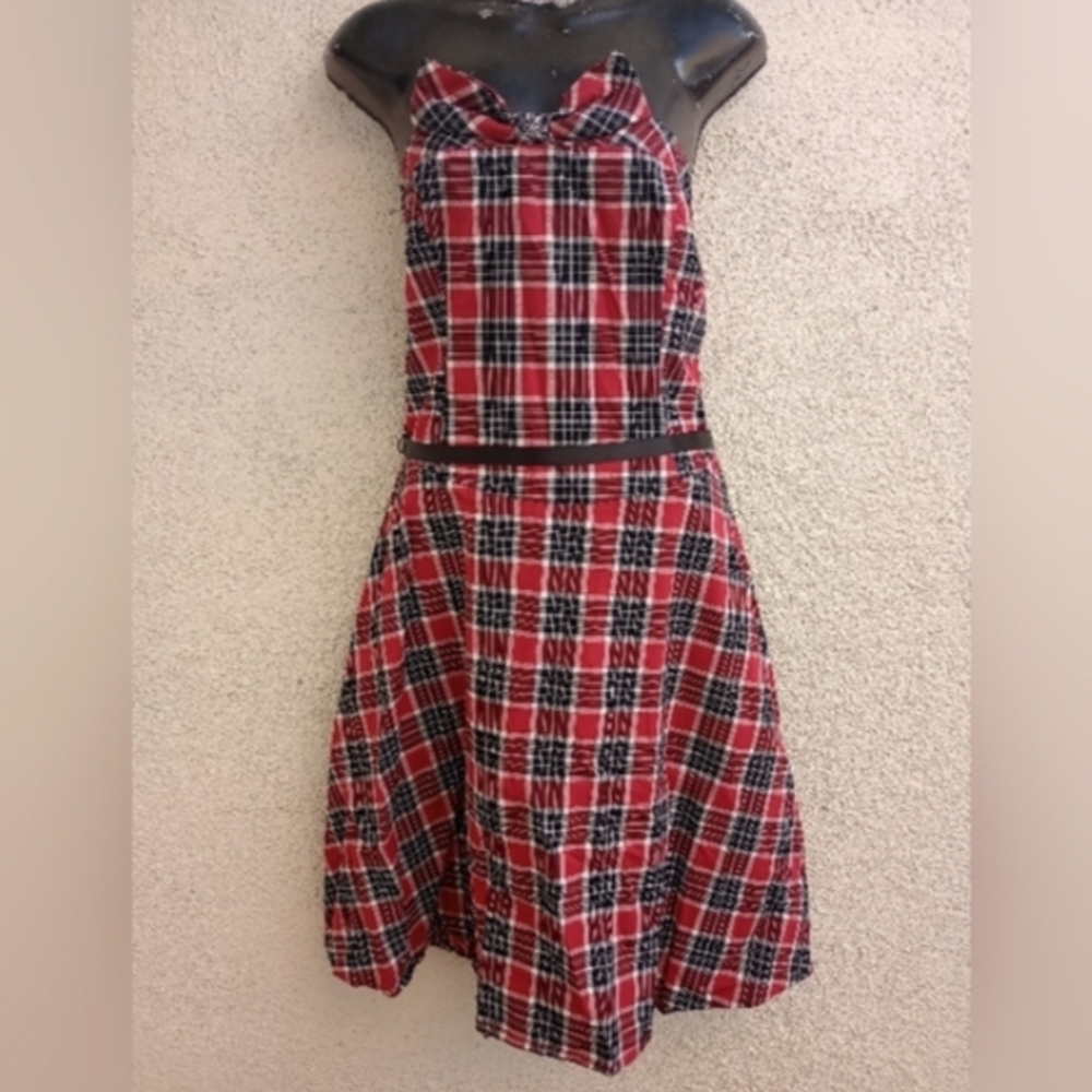 Saints Sailors Checkered Midi Dress Whimsigoth Club Pin-up Party Red Black XL